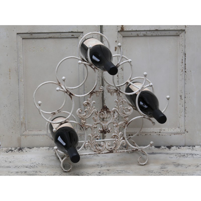 Wine rack for 7 bottles antique white by Chic Antique for a shabby chic decor in a cozy and