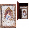 Set of 3 fake book boxes with marquise decoration