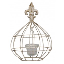 Lantern with french lily antique creme color