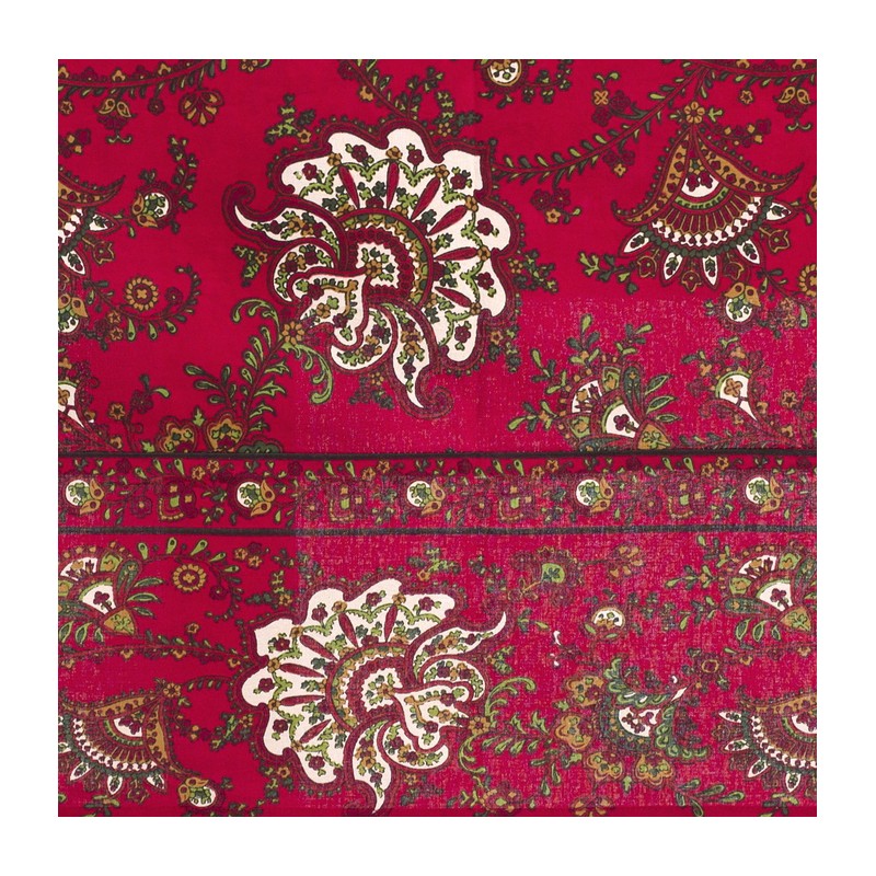 Nappe rouge Paisley 160 x 220 cm par Blanc Mariclo pour une déco shabby