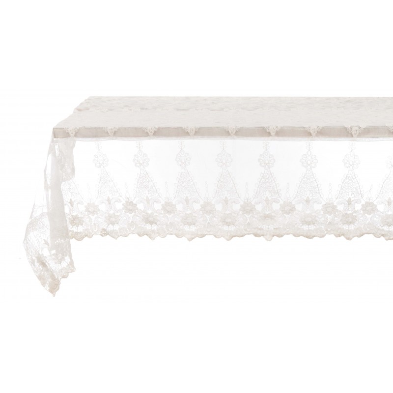 150 * 300cm Nappe blanche Dentelle Décorative Hôtel Fête de mariage Dîner  Tissu décoratif Maison Dentelle