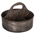 Basket zinc round compartmentalized with a handle