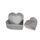 Set 3 plateaux coeur blanc antique