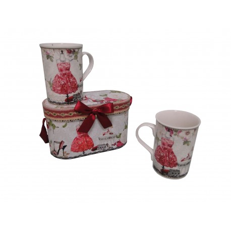 Coffret de 2 mugs décor mannequin