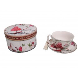 Coffret tasse et sous tasse décor mannequin