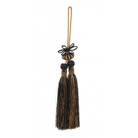 Paire De Pompons Décoratifs En Plumes Marron Et Noir – Embrasses Pour Rideaux