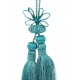 Pompon double bleu turquoise