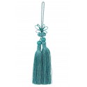 Pompon double bleu turquoise