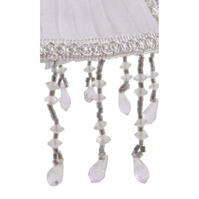 Abat-jour blanc rond à pince en soie et organza avec ...