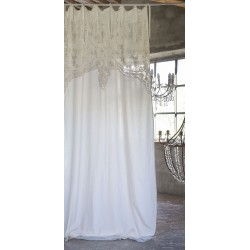 10 cm style shabby c Rideau Ballade blanc a passants 150 x 290 Blanc Mariclo