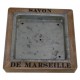 Zinc square soap dish "Savon de Marseille"
