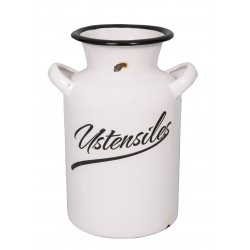 Milk jar "Ustensiles" enamelled white