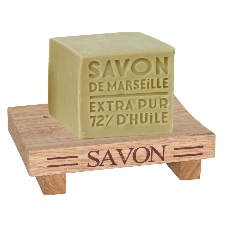 Wood square soap dish by Antic Line for a shabby chic decor in a cozy