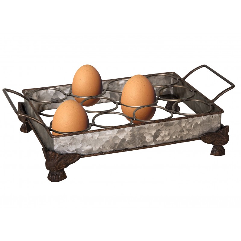 Egg holder on feet for 12 eggs by Antic Line for a shabby chic decor in