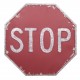 Octogonal STOP vintage metal panel to hang