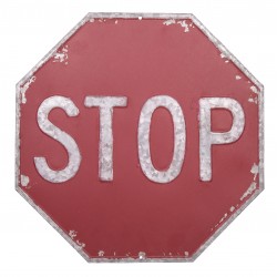 Octogonal STOP vintage metal panel to hang