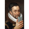 Portrait of the man making a selfie 30 x 40 cm