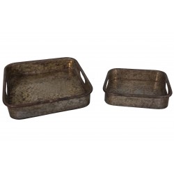 Set of 2 zinc trays