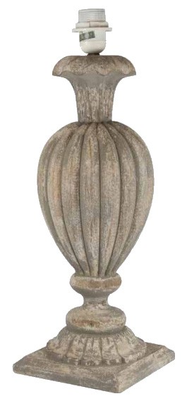 Pied de lampe ballon en bois gris par Quaint & Quality Pied de lampe ballon en bois gris par Quaint & Quality