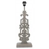 Gray flat lamp base with leaves pattern