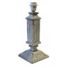 Gray wood column lamp base