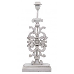 Pied de lampe plat blanc au motif de marguerite