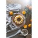 Light grey coated tablecloth with small frills 150 x 240 cm