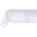 White coated tablecloth with small frills 150 x 240 cm