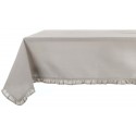 Light grey coated tablecloth with small frills 150 x 240 cm