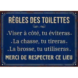 Plaque décorative "Règles des toilettes"