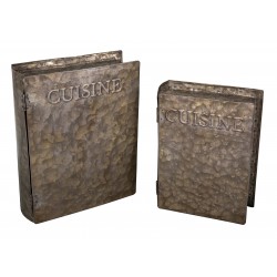 Set of 2 false book boxes "cuisine"