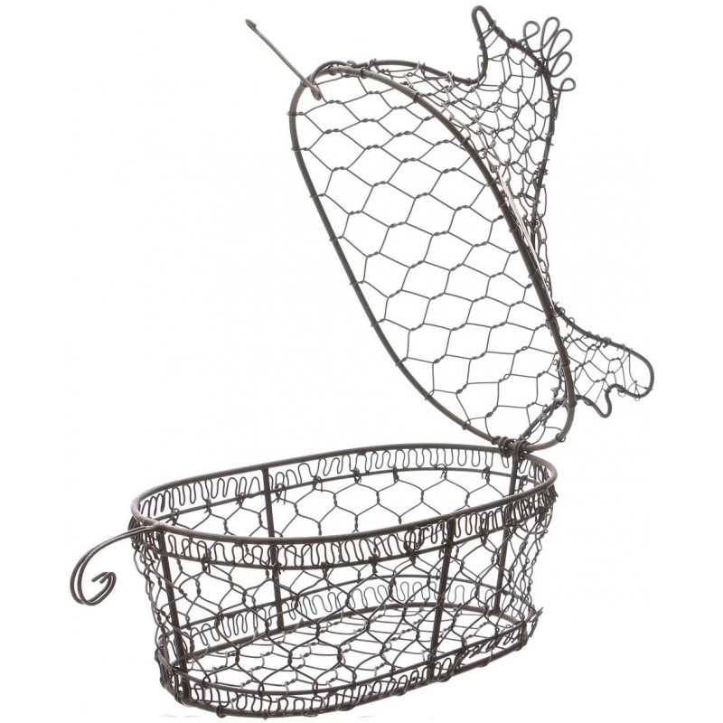 Panier Métallique D'oeufs En Forme De Poule Vide | Photo Premium