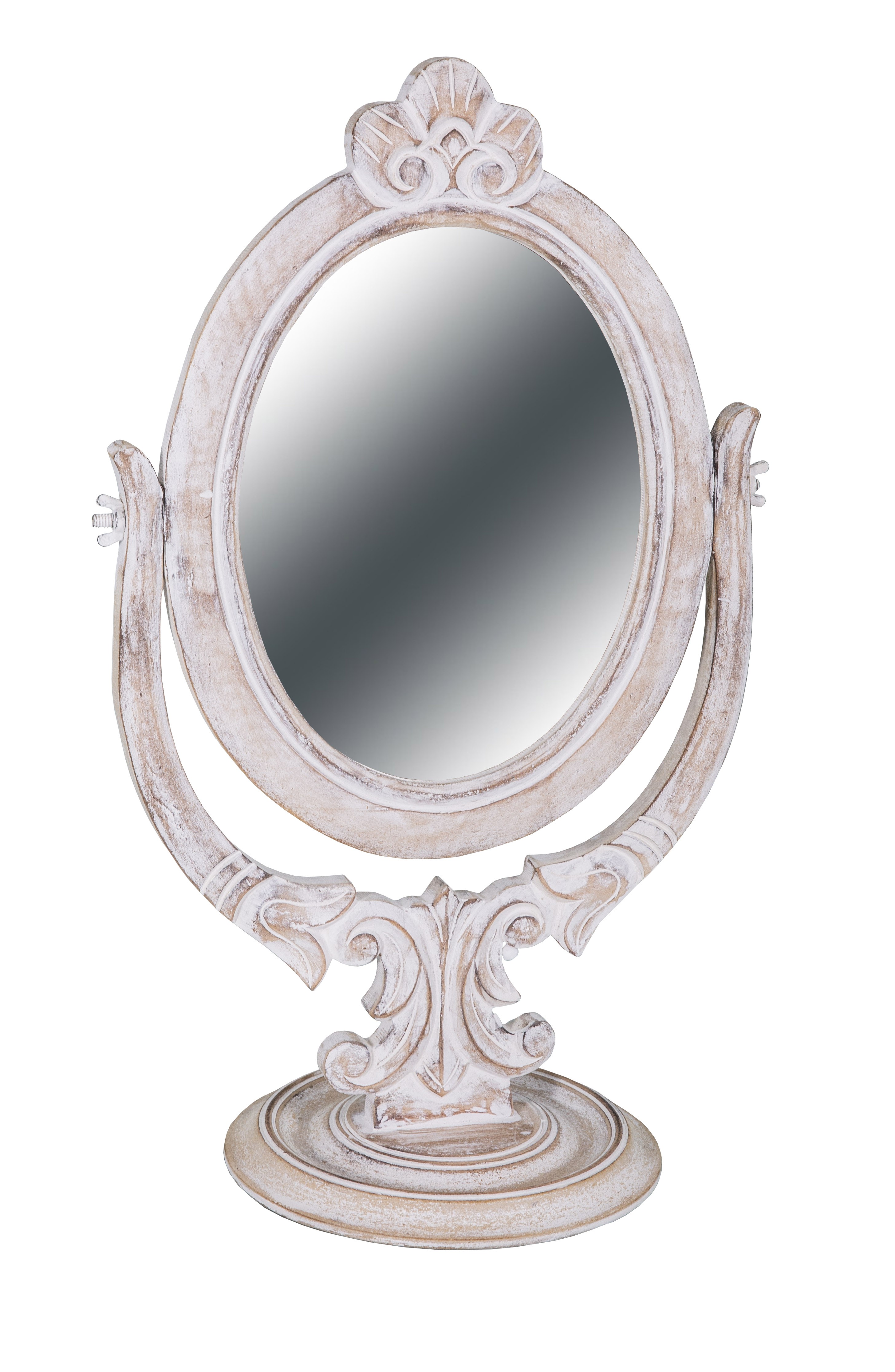 Oval Wooden Standing Mirror By Antic Line Ideal For A Shabby Chic Decor In Cozy And Romantic Vintage Feel Oval Wooden Standing Mirror By Antic, Vintage Oval Standing Mirror