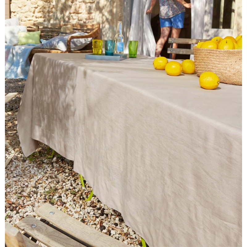 Nappe naturelle 140 x 250 cm en lin lavé 245 gr/m2 par Aramis