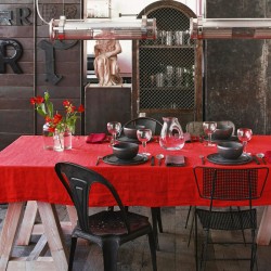 Red Calabaza 60% linen/40% cotton tablecloth 140 x 250 cm