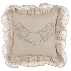 Coussin Cuscini beige brodé avec volants 45 x 45 cm