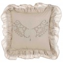 Embroidered beige Cuscini cushion with flounces 45 x 45 cm