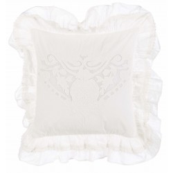 Coussin Cuscini beige brodé avec volants 45 x 45 cm