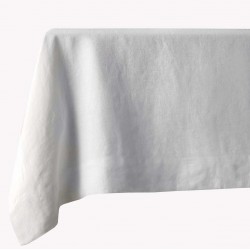 Nappe blanche 60% lin/40% coton 140 x 250 cm