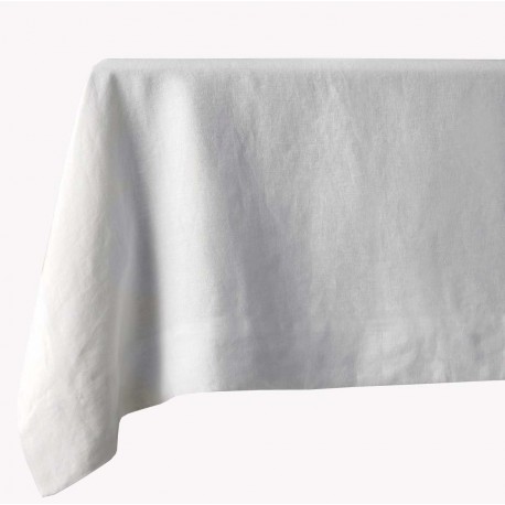 Nappe blanche 60% lin/40% coton 140 x 250 cm