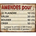 Metal plate "Amendes pour…"