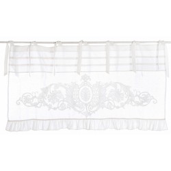 Embroidered valance with ecru medallion 50 x 140 cm