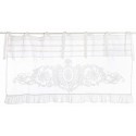 Embroidered valance with ecru medallion 50 x 140 cm