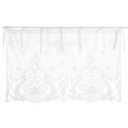 Valance embroidered with ecru medallion 50 x 140 cm