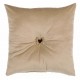 Coussin velour coeur votif beige 45 x 45