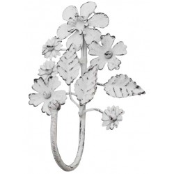 Patère fleurs blanches