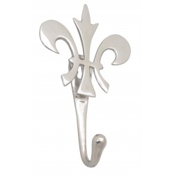 Patère fleur de lys argentée