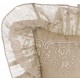 Coussin Cotton Shadows beige brodé avec volants 45 x 45 cm