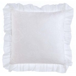 Coussin blanc à volants 45 x 45 cm Romantic Atmosphère
