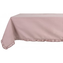 Nappe rose pale avec petits volants 150 x 240 cm